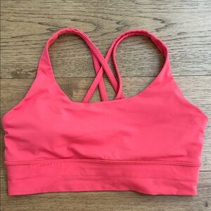Lululemon Peach Long line Energy Bra sz 10